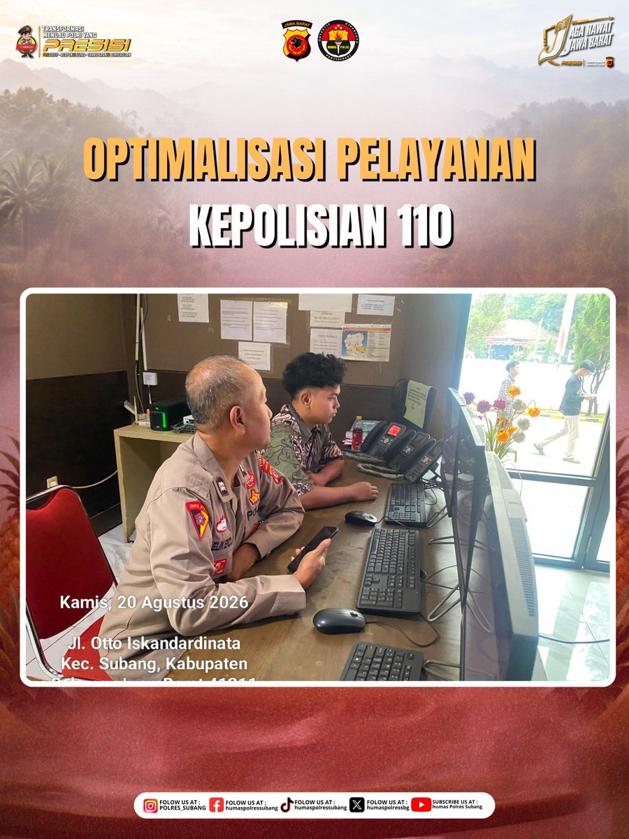 Humaspolressbg_'s tweet photo. OPTIMALISASI PELAYANAN KEPOLISIAN 110 https://t.co/8THKxHtVjE