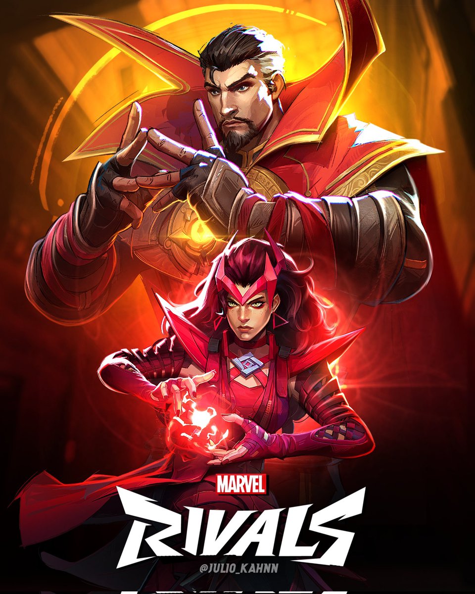 Julio_kahnn's tweet photo. I'd love to continue making posters about Marvel rivals, but I don't know the Marvel lore in general. Can anyone help me with ideas and cool character combinations? https://t.co/pZEzzD8MGX