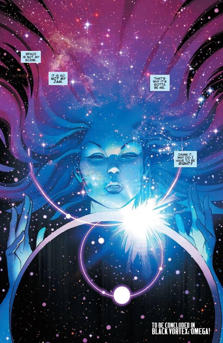 iamgrinthal's tweet photo. A Kitty Pryde é MUITO mais poderosa do que parece! 

Em O Vórtice Negro, após ser exposta ao Vórtice, Lince Negra leva sua intangibilidade ao extremo: atravessa matéria, planos de existência e realidades, além de entrar em contato com outras versões de si mesma no Multiverso.

Ela usa esse poder para libertar o planeta Spartax inteiro de uma prisão de âmbar criada por Thane.

Em X-Men: Dias de um Futuro Esquecido, o cinema explora algo parecido: Kitty mantém a consciência de Wolverine conectada ao passado, permitindo que ele altere a linha temporal.

Ou seja, seu poder vai muito além de atravessar paredes: Kitty já atravessou matéria, dimensões e realidades.