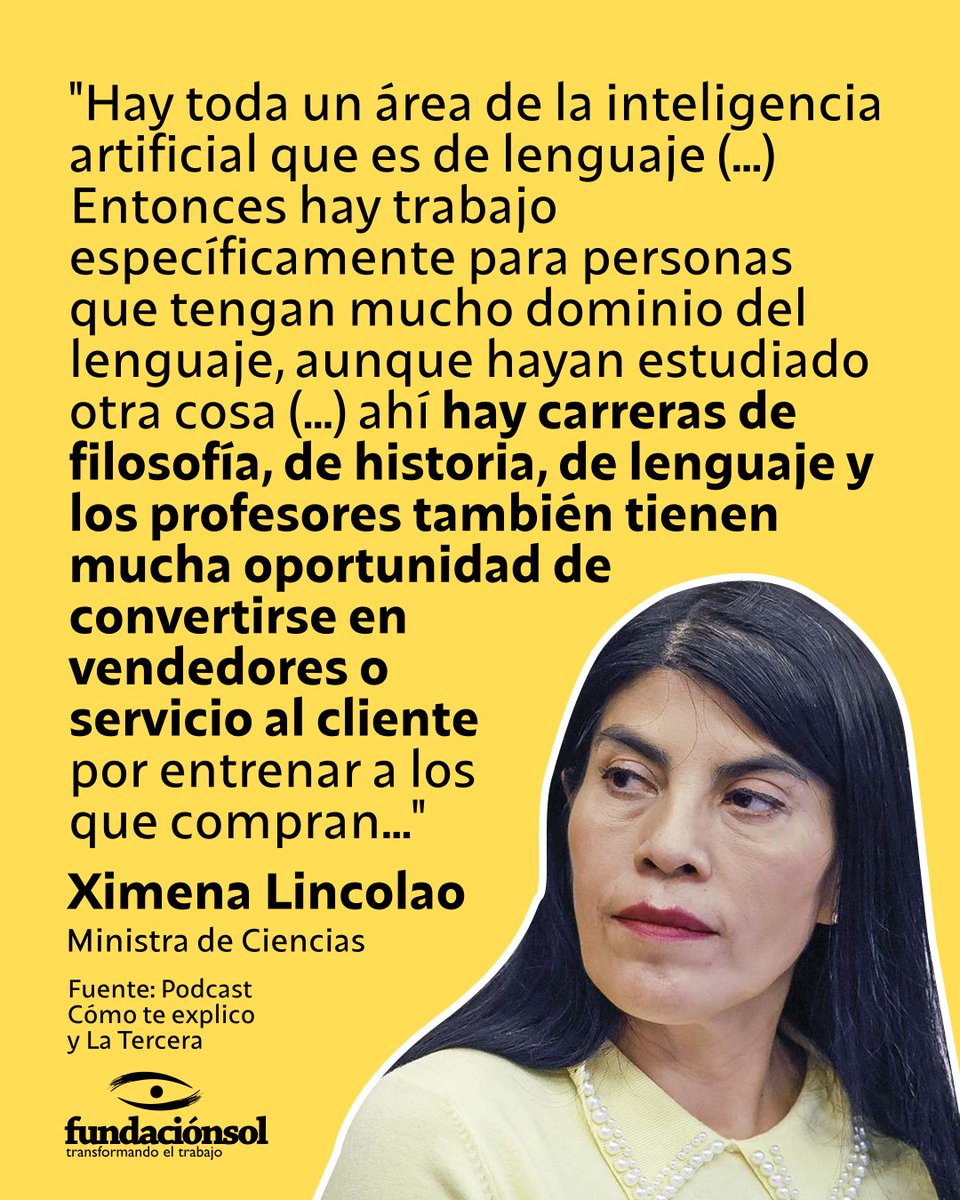 lafundacionsol's tweet photo. ¿Sabías qué? Actualmente, sin el impacto de la inteligencia artificial, el subempleo profesional ya alcanza un 31,5%, que representa 1.251.709 personas con formación profesional que se encuentran trabajando en puestos “no calificados”, como, por ejemplo, profesores que trabajan en servicio al cliente (customer success manager) o en ventas.