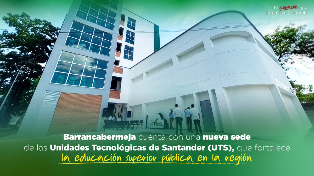 ECOPETROL_SA's tweet photo. Barrancabermeja cuenta con una nueva sede de las UTS para más de 1483 estudiantes del Magdalena Medio.

La infraestructura tiene 42 aulas, 6 laboratorios, biblioteca, auditorio y planta eléctrica. La inversión fue de $22 813 millones, con $6438 millones aportados por Ecopetrol.

#ElCorazónQueImpulsa