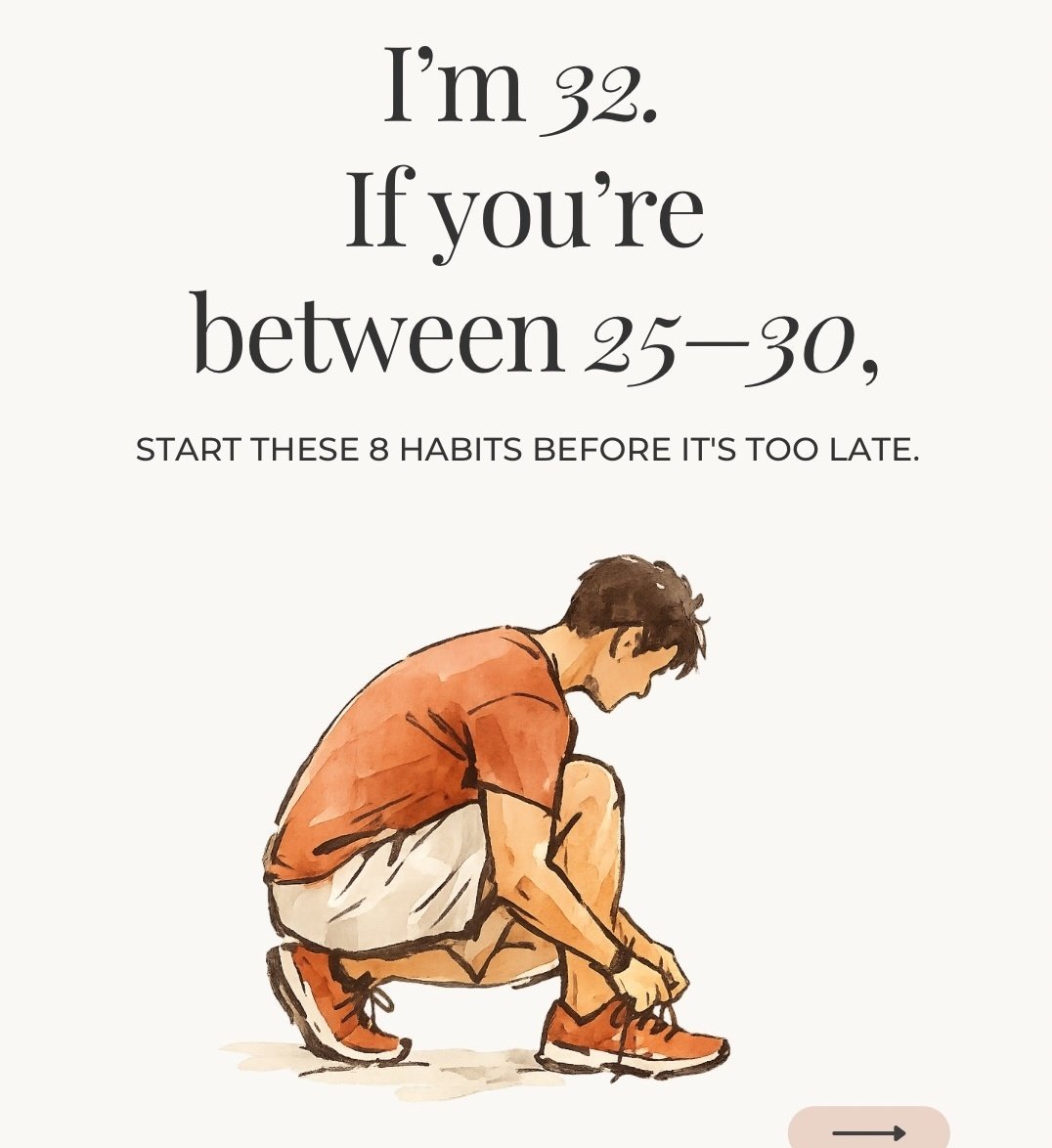 InspiroQuest's tweet photo. I AM 32 

IF YOU ARE BETWEEN 25-30 

Start these 8 HABITS before it's too late : https://t.co/3VXphYdQUA