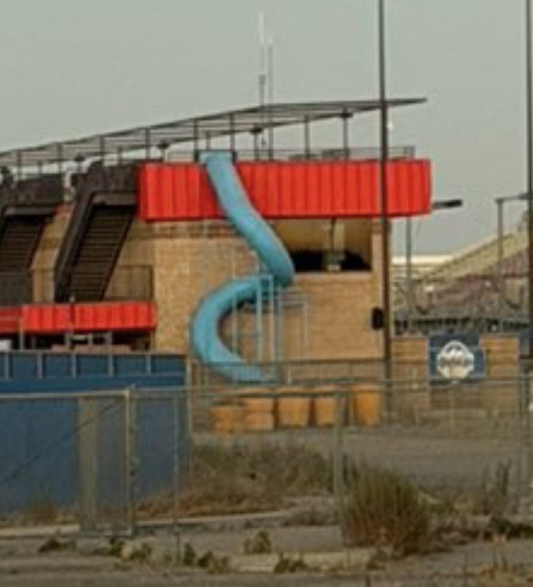 DannyBTalks's tweet photo. Wait, they had a slide at Auto Club? 

Never knew that. https://t.co/hi1G0Fd9Ek