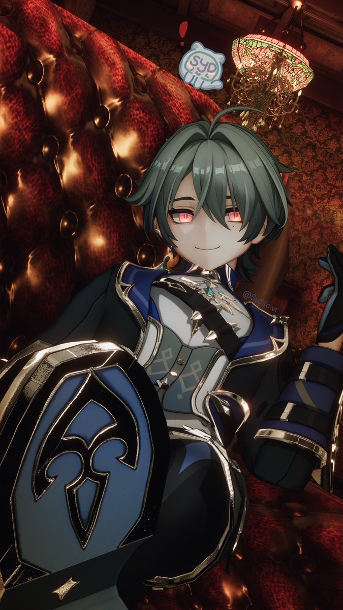 SydscVR's tweet photo. Biggest fan? 

I’ll get a video of him eventually~ but more photos for now. 
#genshinimpact #lohen #vrchat https://t.co/QFht4rpk8A