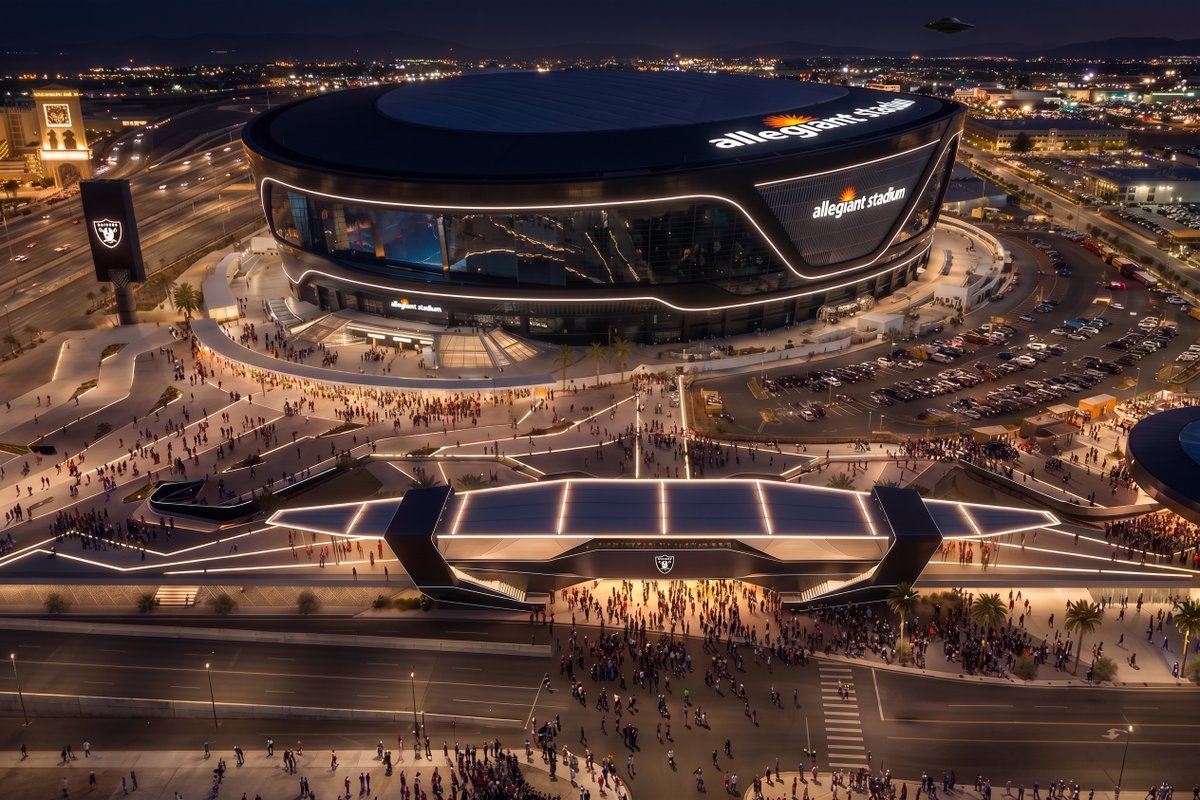 LasVegasLocally's tweet photo. The Raiders say their 6-year-old Allegiant Stadium needs a $158 million upgrade.

They want Nevada taxpayers to chip in $75 million.

The North Entry addition will create a new “front door” for the $2 billion stadium, with a pedestrian deck, public plaza, and event space. https://t.co/dVorQxsfYg