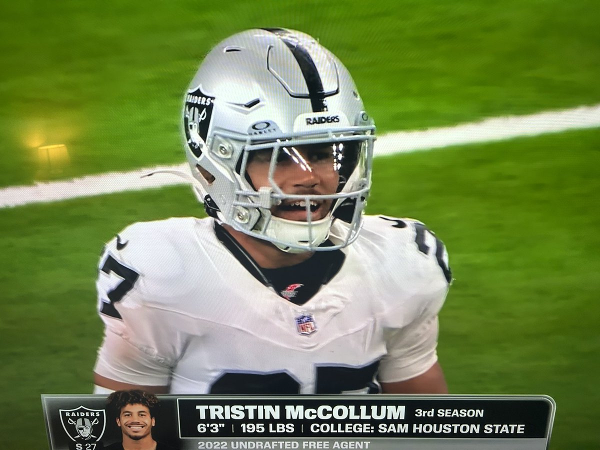 SportsofSHSU's tweet photo. #ProKat Tristin McCollum with a big night so far for the Raiders on ESPN! https://t.co/5SLtH0rcTz