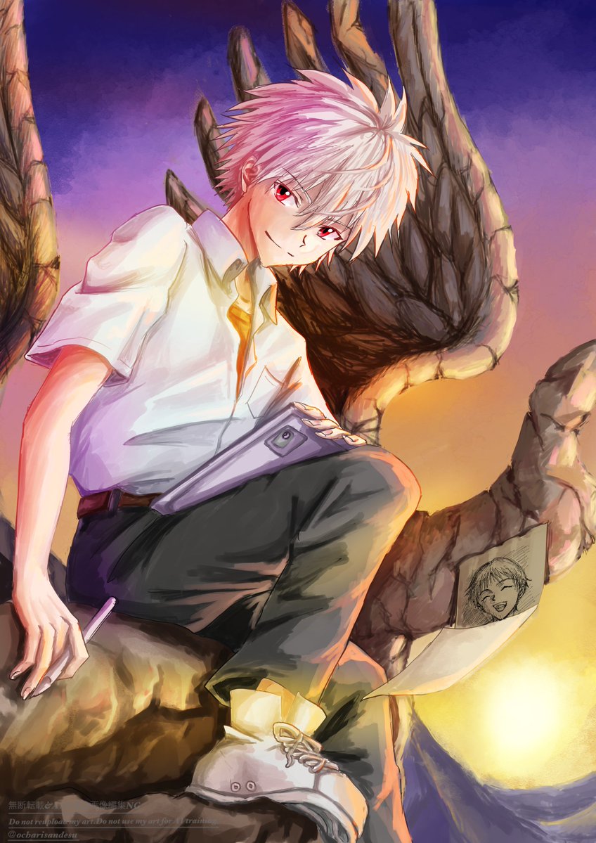 ocharisandesu's tweet photo. お絵描きは良いねえ
絵は心を潤してくれる
リリンの生み出した文化の極みだよ

絵師なカヲル君でした🖼️#eva https://t.co/xyHIxHUhl1