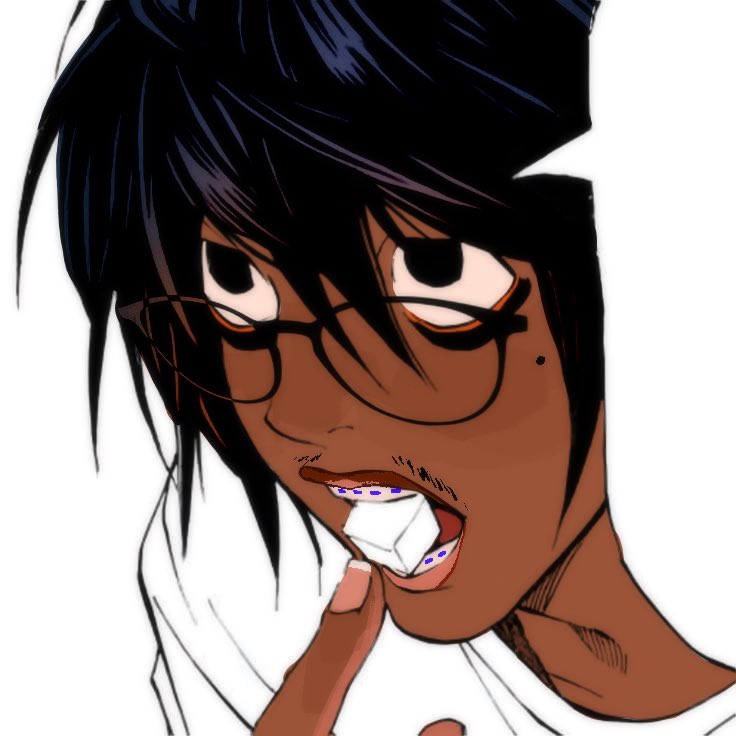 wug444zi's tweet photo. Started being rlly death note pilled lately so i edited my feature onto L wtv wtv https://t.co/BDN19Romxy