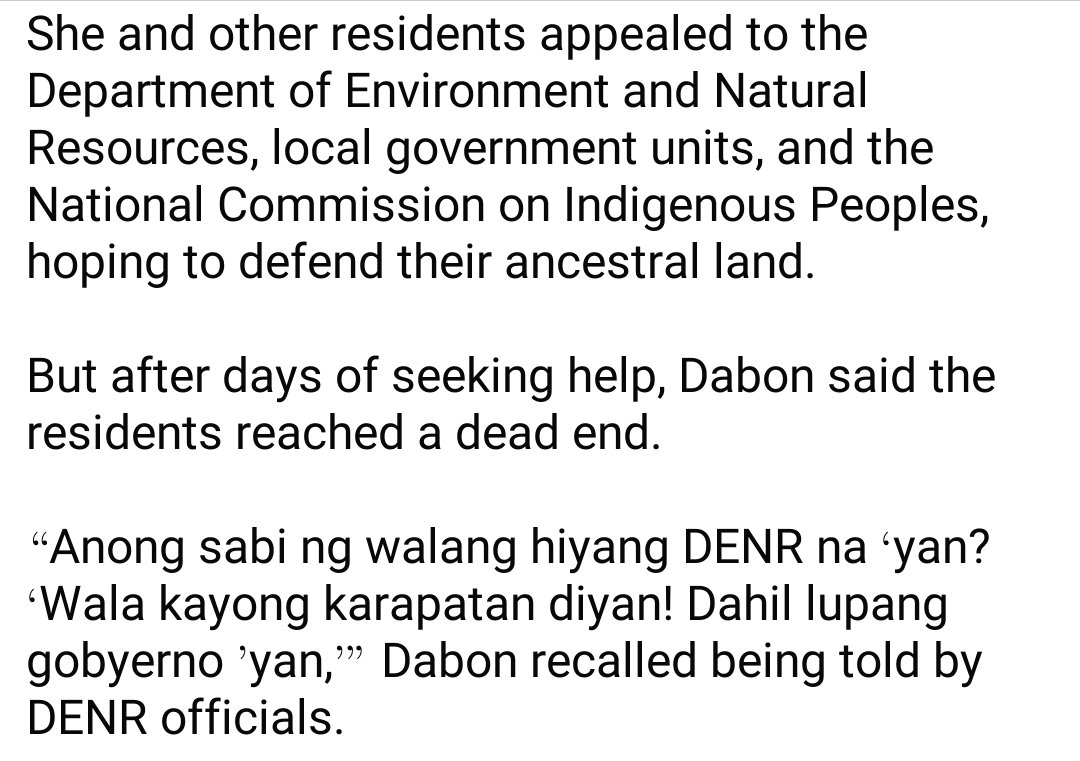 a_hometobefound's tweet photo. THIS IS BULLSHIT THE PHILIPPINE GOVERNMENT IS BULLSHIT WHY THE FUCK ARE YOU PUSHING INDIGENOUS PEOPLE OUT OF THEIR ANCESTRAL LANDS!! YOU ARE MEANT TO CONSERVE AND PROTECT THEM!! NOT ALIENATE THEM!!! PUTANGINA NYO!!!! https://t.co/ajsnF6FyK9