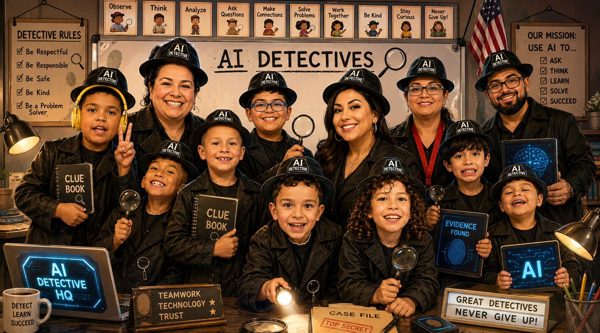 ERojas_SVES's tweet photo. We are AI Detectives! We are ready to Think, Create, and Check! 🤖🦾 @SierraVista_SA @SRuedas_SVSA https://t.co/okoeyKl52M