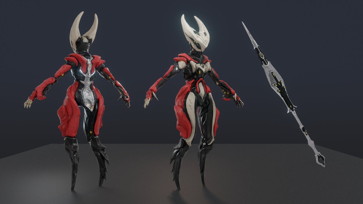 BlazingCobalt's tweet photo. Hornet's model is finally completed! 

Just need to do some bone tweaks before I do my little animation 

#warframe #silksong #warframefanart https://t.co/IRlk92IEae