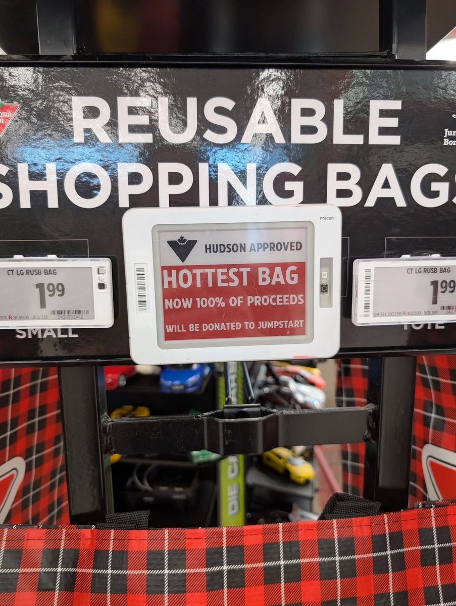 hudsonwonline's tweet photo. The Canadian Tire shopping bag used by Hudson Williams is now labeled as “HUDSON APPROVED,” (via lily_jane_1221 on Threads) https://t.co/cgcD3mF0K2