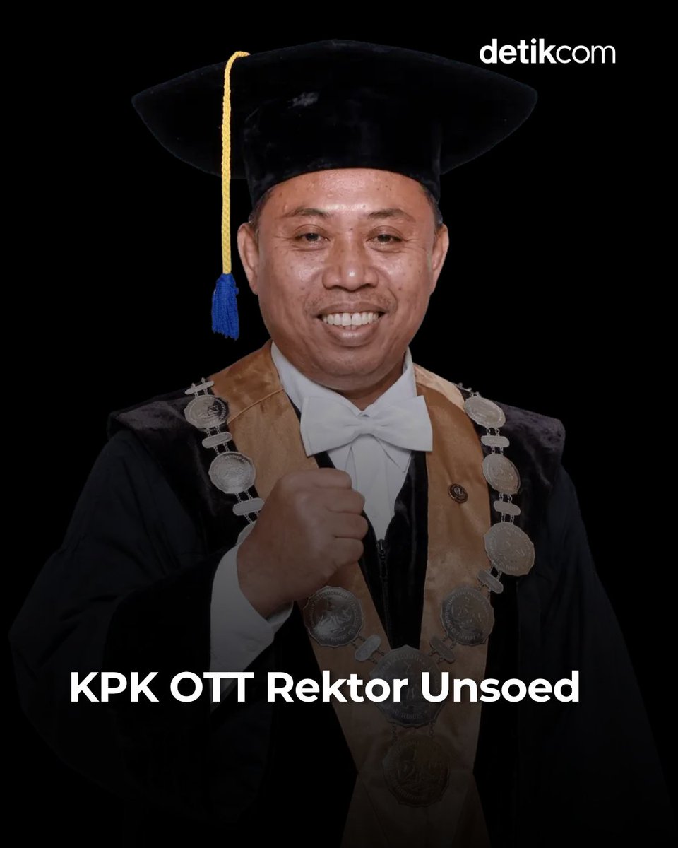 detikcom's tweet photo. KPK menangkap 14 orang dalam operasi di Purwokerto, termasuk Rektor Universitas Jenderal Soedirman, terkait kasus korupsi.

https://t.co/lTf23ZF8IB https://t.co/fBOkkyyfuq