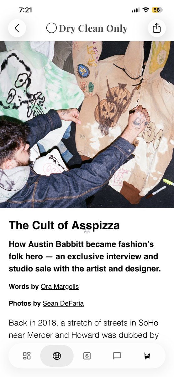 au6ustine's tweet photo. @asspizza &amp; @grailed did such an iconic drop from Austin Babbitts personal collection. A lot of 1 of 1 pieces. Reading that article about him as a person makes me more of a solid fan. Almost sold out &amp; it hasn’t even been 24 hours.

https://t.co/WAlM3N4EL4 https://t.co/ARoRhDfHnz