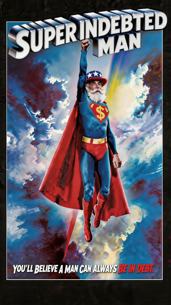 ComicInsights77's tweet photo. Uncle Sam: The Super Indebted Man
You'll believe a man can always be in #DEBT
Then $40T is just the opening act. https://t.co/DreWLZlvLr