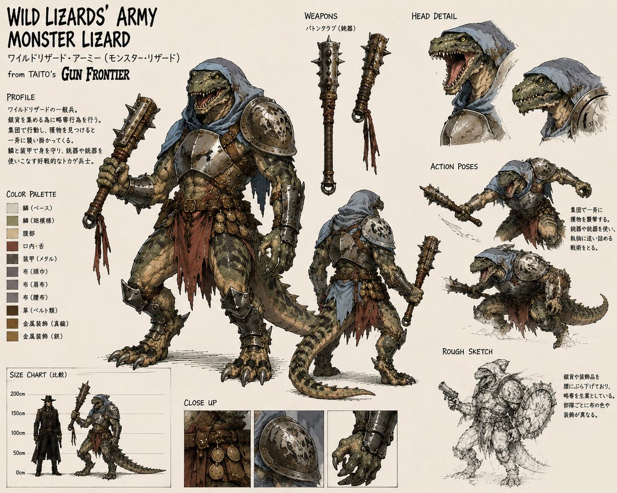 FahadLami24_EX's tweet photo. Concept Character Sheets of "WILD LIZARDS" but I Generated with AI
#タイトー #ガンフロンティア #GunFrontier #AIイラスト #AIart️️️️️️️️️️️️️️️️️️️️️️️️️️️️️️️️️️️️️️️️️️️️️️️️️️️ #Concept #Fanmade https://t.co/iKqxeX69a0