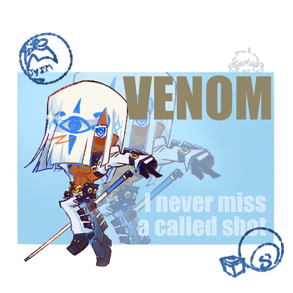 DrowningSoap's tweet photo. Venom 4 todaay ^_^🎱🩵

#GuiltyGear #GGXRD #Venom https://t.co/S8eifFxy73