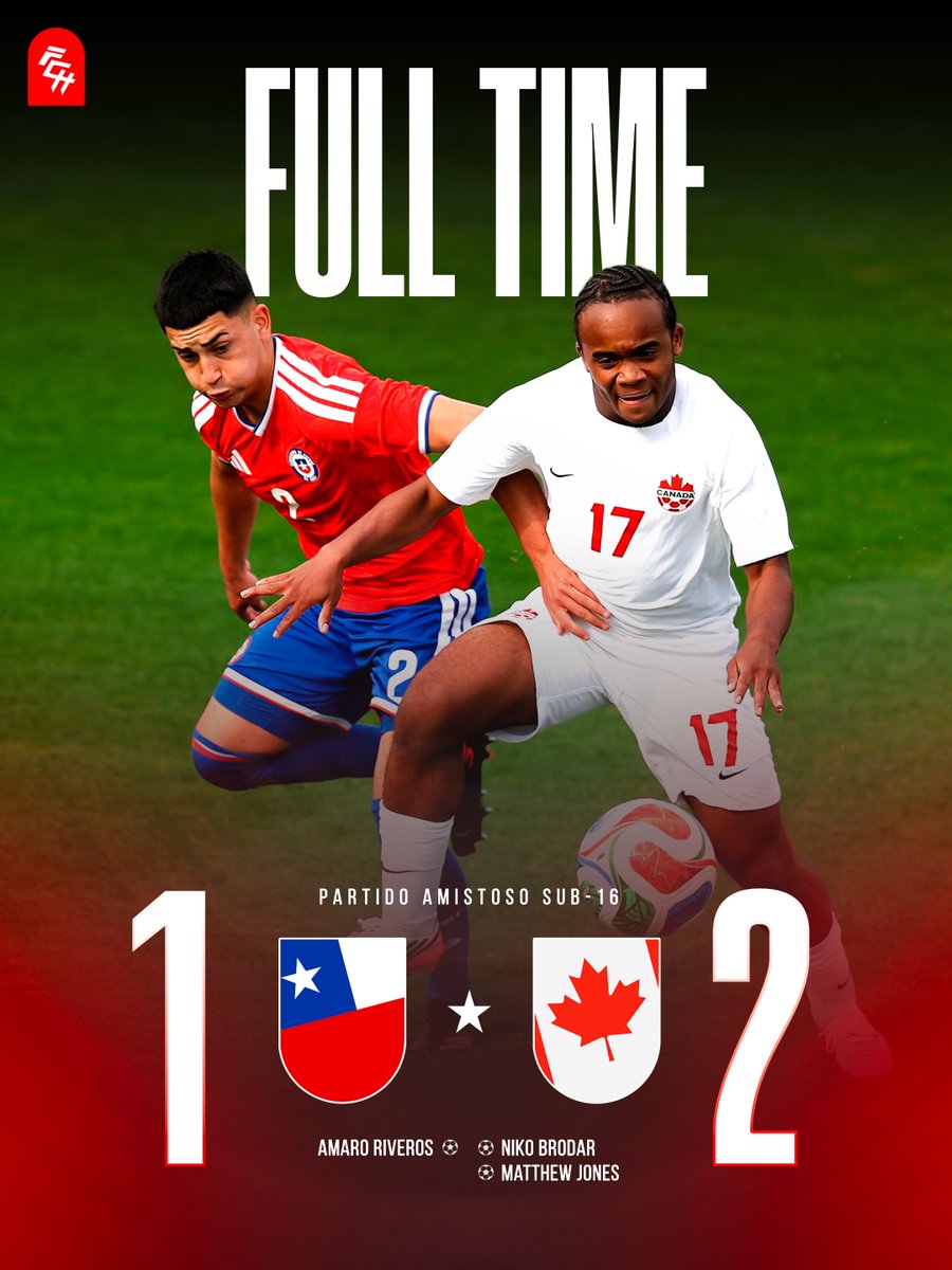 chilenosyoung's tweet photo. 📌 ¡LA ROJA U16 CAYÓ CONTRA CANADÁ EN SU PRIMER AMISTOSO INTERNACIONAL! 😱🗞️🏆🇨🇱

La selección Chilena U16 recibió esta tarde a Canadá U16 y cayó derrotada por  1-2 en el césped del CAR José Sulantay, en el primero de dos compromisos amistosos con el combinado norteamericano. ✅ https://t.co/U7jMZLAgbE