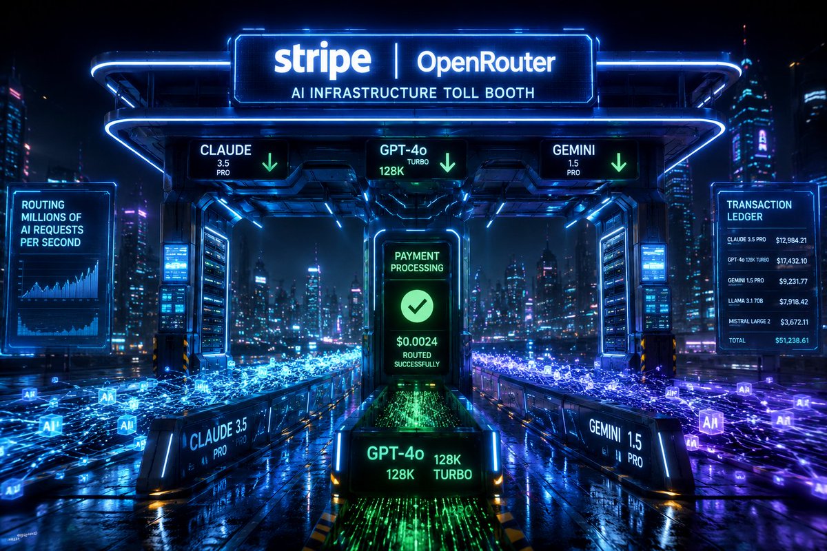 _ankitkr_07's tweet photo. AI model routing just became a fintech play.

@Stripe just agreed to acquire @OpenRouter . They aren't just processing payments anymore; they are building the financial toll booth for the entire AI ecosystem.

The infrastructure war just got ruthless. https://t.co/RXnP9kYT22