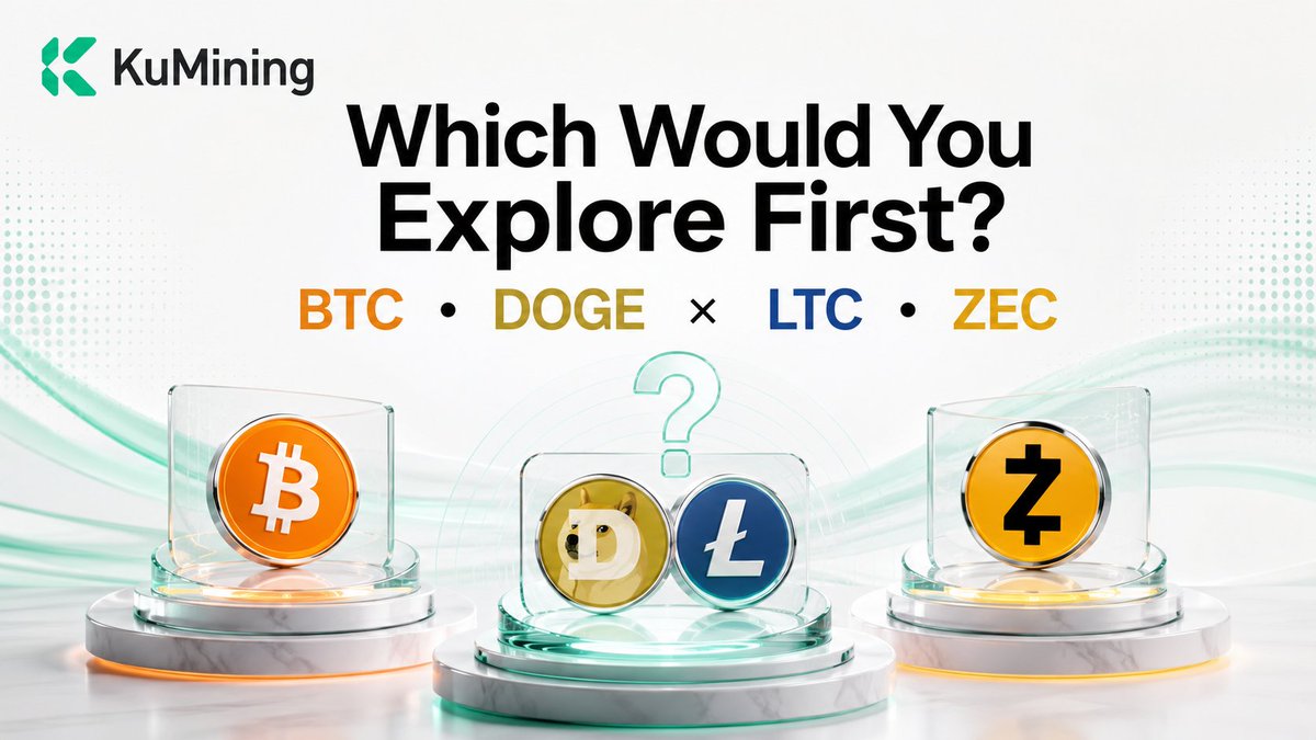 KuMiningCom's tweet photo. BTC, DOGE × LTC, or ZEC?

If you were exploring one KuMining mining product today, which would you look at first—and what’s the one thing you’d want to know before choosing?

Sign up and start your mining journey: https://t.co/8mOmzl8biO

#KuCoin #KuMining https://t.co/yfMoHCSyjp