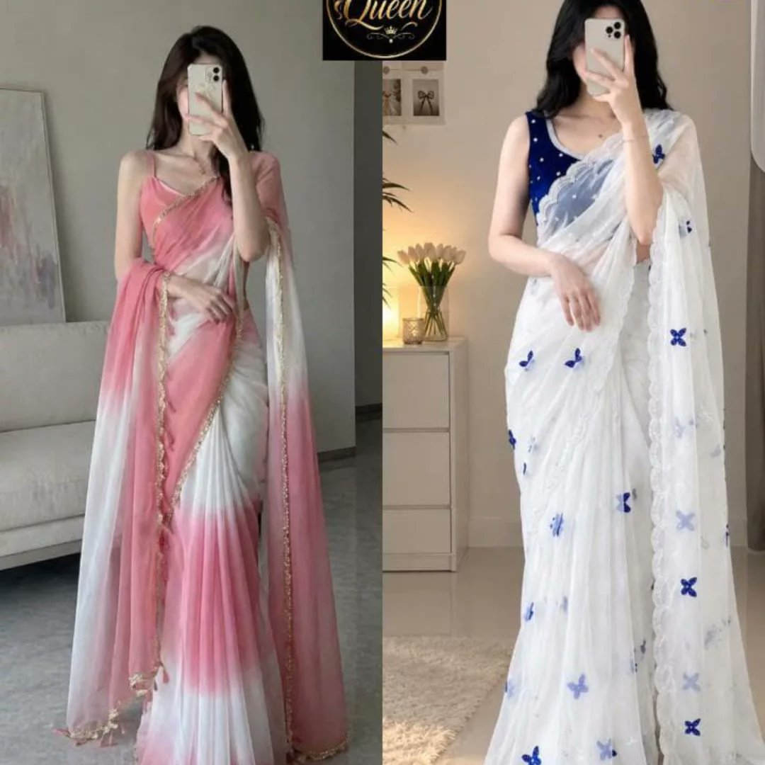 naccchooo's tweet photo. Draped in elegance. Pink dream or white grace? Which vibe is yours: soft girl in pink or clean girl in white? Pick your side. https://t.co/fHN8VPLh9C