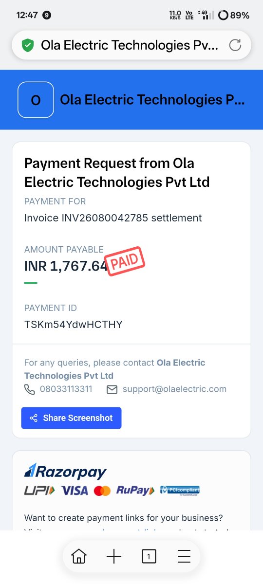 Rony555music's tweet photo. Finally after 2 months of pure headache and after paying 1767rs (which weren't told before ) i recieved my charger
And I won't be able to recommend it to anybody @OlaElectric thank you for giving me the worse experience@ola_supports #ola #electricvehicle #ev @OlaEV_Support #olaev https://t.co/es0YBq7aSo