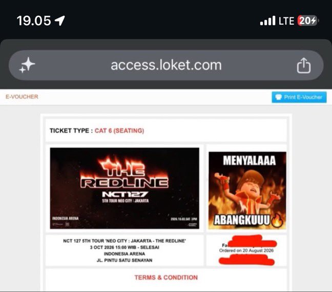 tcviyx's tweet photo. WTS TIKET NCT 127 5TH TOUR ‘NEO CITY : JAKARTA - THE REDLINE’

✅Cat 6 (1 Tix) : 1.965k/Tix

✅SECURE 14.00
diurus sampe fisik
ada group wa

tags
wts wtb tiket redline #zonajajan #zonauang https://t.co/xTtlSTknJy