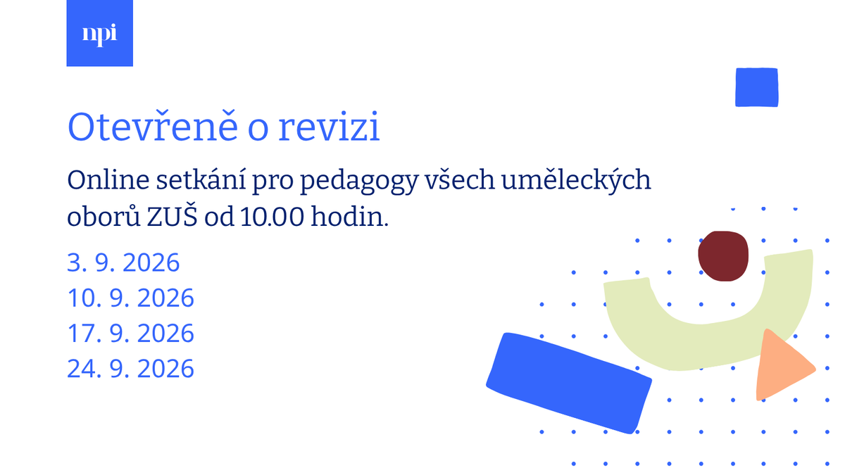 NPI_CR's tweet photo. Po letních prázdninách se znovu vrací cyklus setkávání Otevřeně o revizi pro vyučující ZUŠ. Přijďte se potkat s členy týmu revize RVP pro základní umělecké vzdělávání. Připojte se k nám online každý čtvrtek. Více na https://t.co/fWsXSl7vlu
#myjsmenpi #revizeRVP https://t.co/mNeUBgxgJS