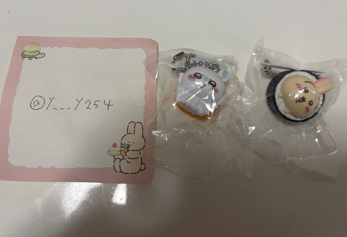 y___y254's tweet photo. 【交換】ちいかわ くら寿司 コラボ びっくらポン

譲 フィギュア モモンガ うさぎ

求 同種フィギュア ハチワレ×2

纏めての交換優先
郵送または名古屋駅手渡し希望です
お気軽にお声掛けください🙇🏻‍♀️ https://t.co/E9nGkujiOo