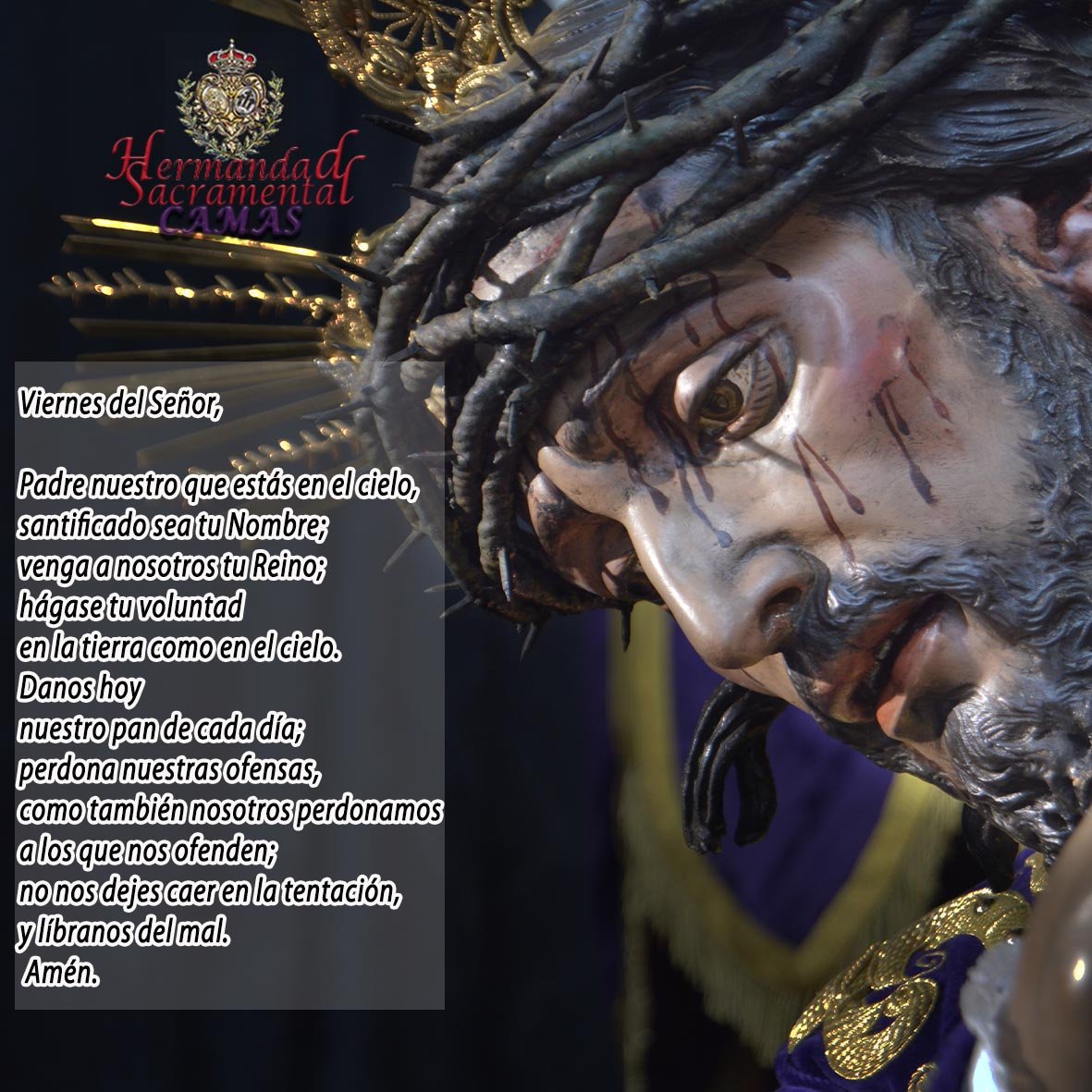 GranPoderCamas's tweet photo. "Dad gracias al Señor, porque es eterna su misericordia".

Viernes del Señor del Gran Poder.

#HermandadSacramentalCamas
#GranPoderCamas https://t.co/lClEFHHxe7