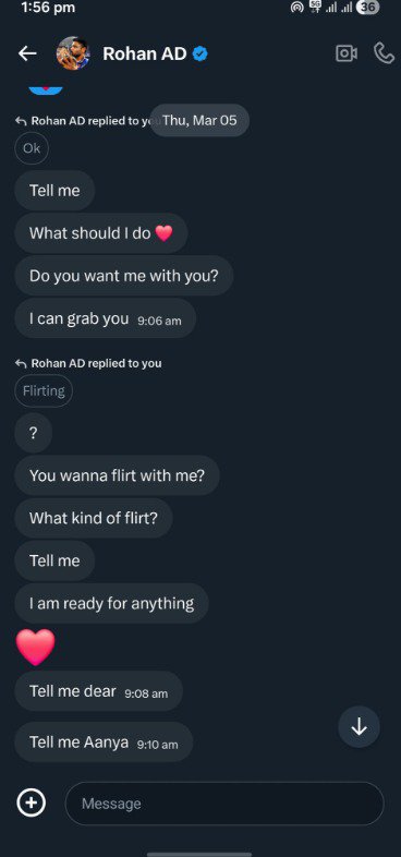 forRUTU31's tweet photo. Some Sanju fans mentality is genuinely disturbing 🤡

"I wanna kiss you so hard". "I'm in the mood.' 

If you think messages like these are acceptable, your standards are seriously flawed. Sending creepy DMs to a girl and 
 
(1/2) https://t.co/Td2HT9yaDY