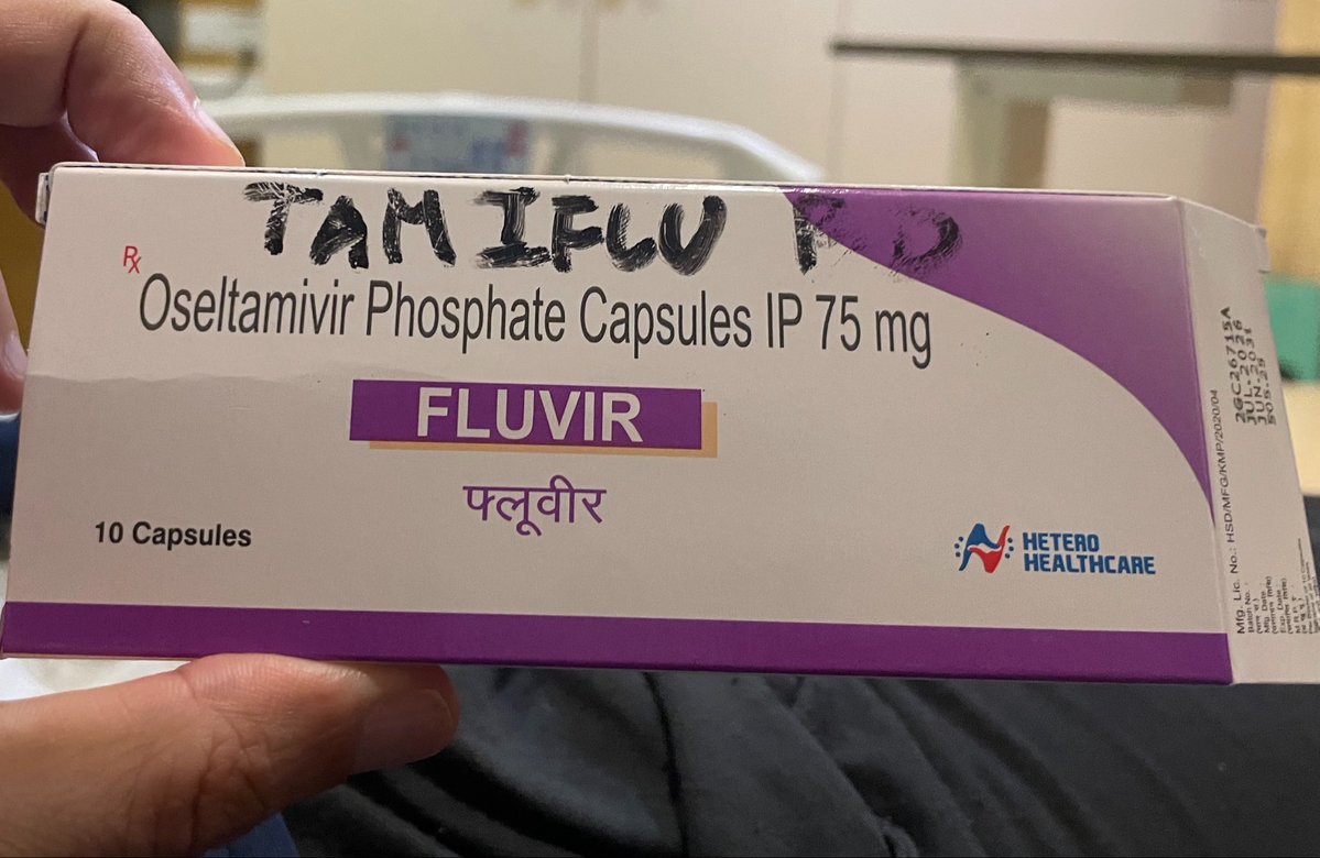 rohanduaT02's tweet photo. I tested positive for H1N1 last evening. My fever was 103 for two days &amp; over the past 72 hours, I experienced intense body aches, delirium and nausea. This is my second hospitalisation this month, first being for severe rhinitis

Being given Tamiflu

Only prayers alone work🕉️ https://t.co/FltwtyExfT