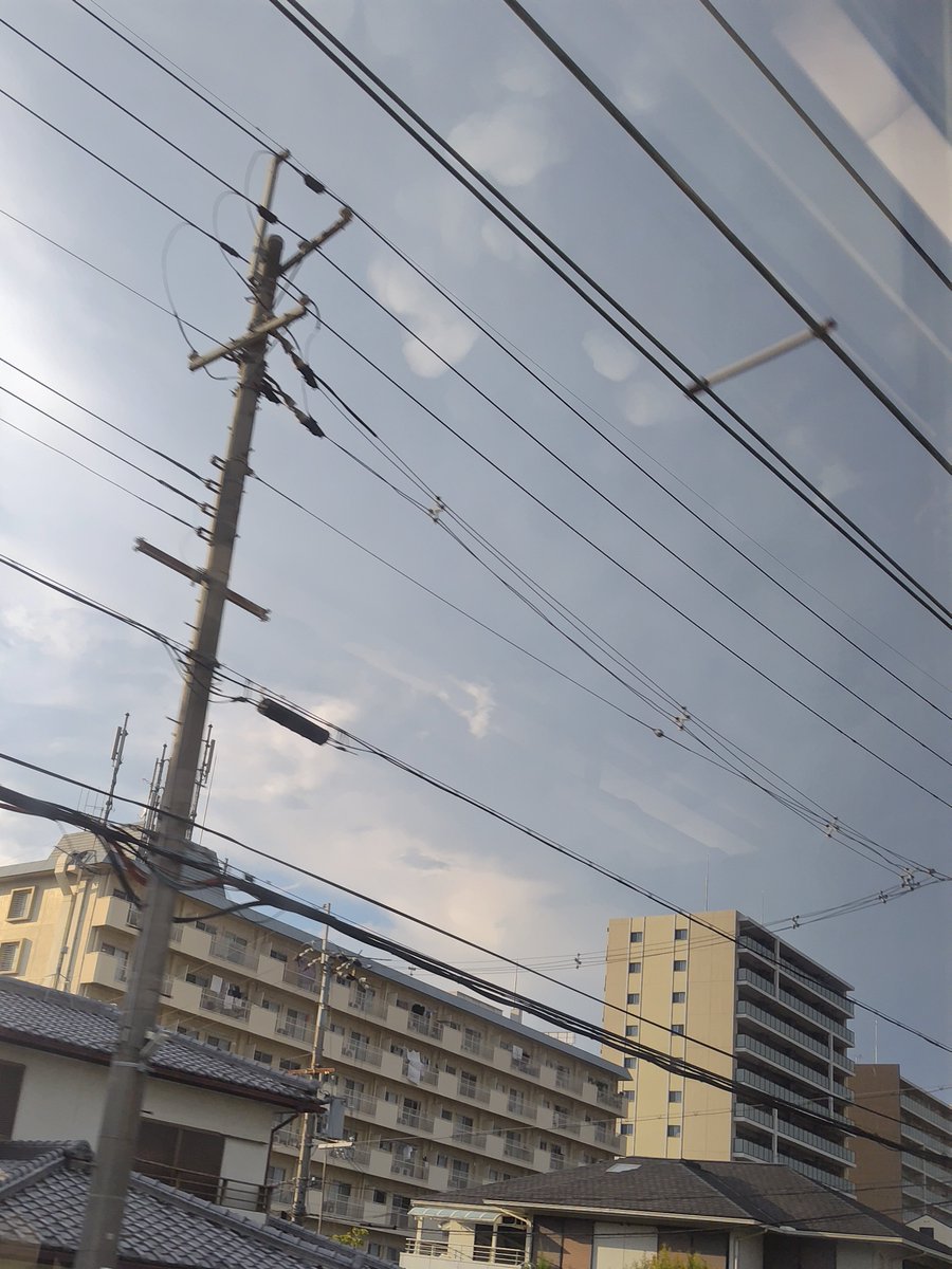 soun_sky's tweet photo. 積乱雲のアンビルに乳房雲を発見
(京阪電車 樟葉駅付近のほぼ直上) https://t.co/JSpukJ7fS2