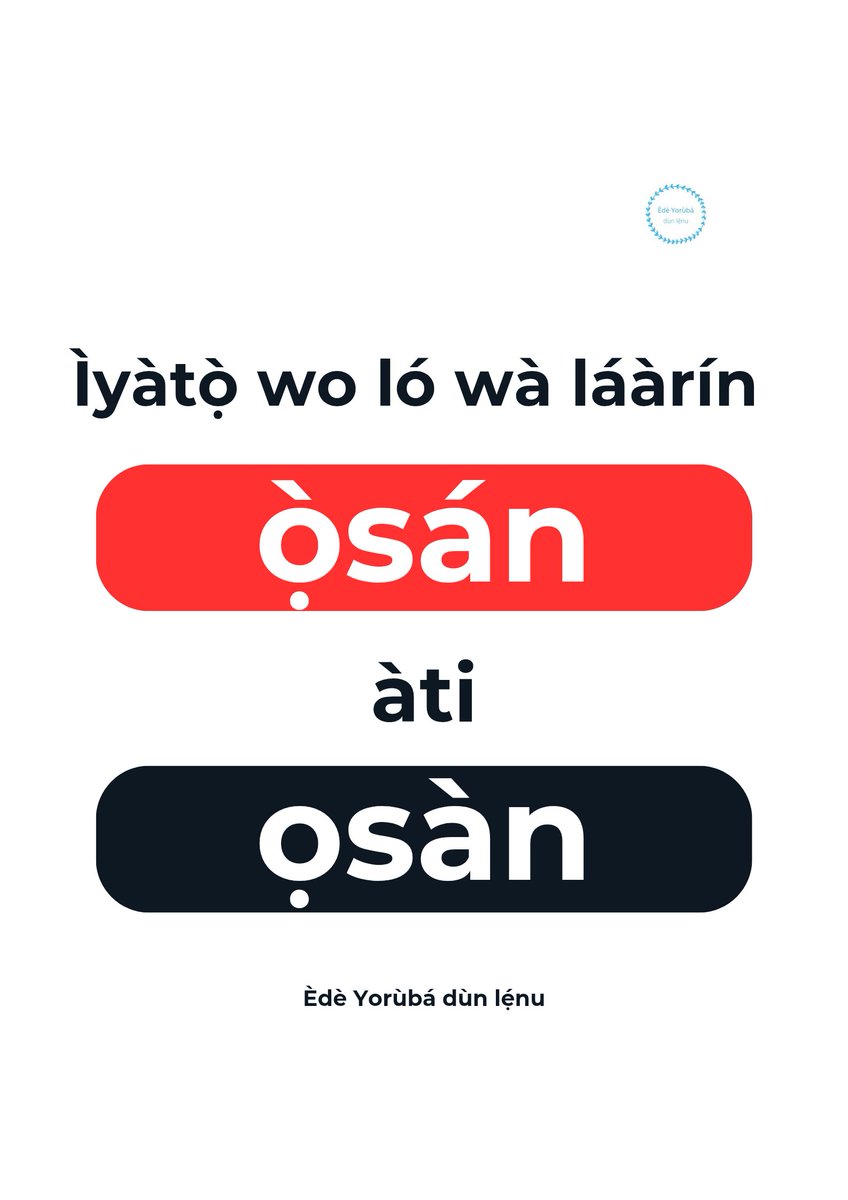 DunLenu's tweet photo. Ìyàtọ̀ wo ló wà láàrín Ọ̀RỌ̀ MÉJÌ tí a kọ sínú Ọ̀DÀ PUPA àti Ọ̀DÀ DÚDÚ tó wà nínú àwòrán yìí?
Ẹ ṣàlàyé ìyàtọ̀ náà fún wa nínú àríwísí (kọ́mẹ́ntì)
#EdeYorubadunlenu #yorubalanguage #yoruba #yorubaclass #languagelearning #languageclass https://t.co/BxU1AfVXmS