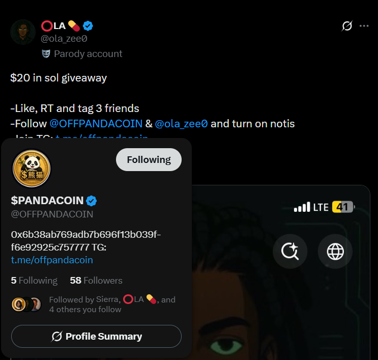 TrenchSolCold's tweet photo. @ola_zee0 @OFFPANDACOIN done all https://t.co/bHXUObZxCe