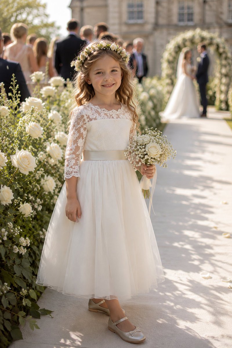 CTMagazineUK's tweet photo. 🤍 Classic white flower girl dresses offer a timeless wedding look. Soft fabrics, comfortable silhouettes and age-appropriate details can make them both elegant and practical.

#FlowerGirlDress #BritishWedding #WeddingFashion #CTMagazineUK https://t.co/W20aYL0awU