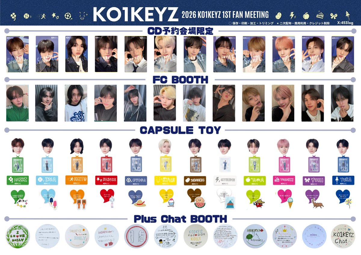 453log's tweet photo. 2026 KO1KEYZ 1ST FAN MEETING

🗝️ CD予約 会場限定 トレカ
🗝️ FC BOOTH
🗝️ カプセルトイ
🗝️ Plus Chat BOOTH ステッカー

交換の際にお使いください🐶🤎

#KO1KEYZ #KO1KEYZ交換 #코이키즈 https://t.co/Gexjz9aMdA