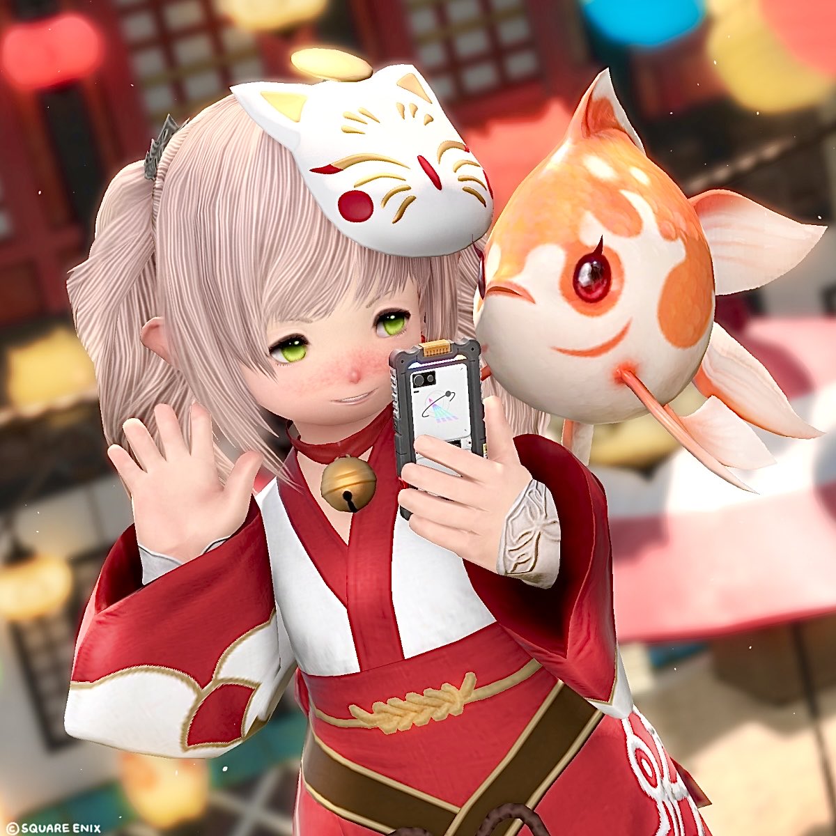 moyuff14's tweet photo. 夏祭りまだまだ楽しもうね！🏮✨

紅蓮祭もう少しで終わると思うと寂しいです😭
#FF14 #ララフェル https://t.co/YbxXCmNalT