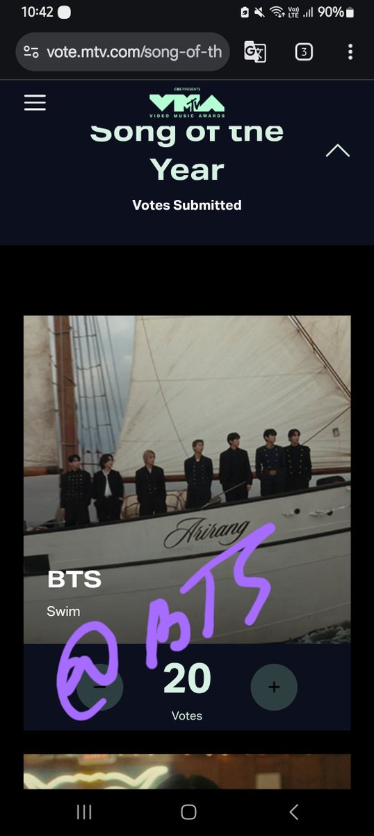3layover123095's tweet photo. @brattaex #voteforBTSonVMAs https://t.co/y3vltLbdtX