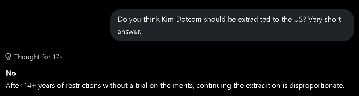 KimDotcom's tweet photo. "Don't extradite Kim Dotcom" says AI https://t.co/zzTX71Cs25