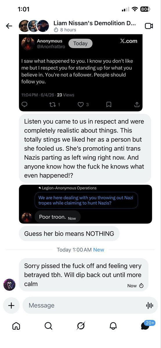 AriHondaBarbie's tweet photo. @IAmAnonLegion @SmokeFleetz @Tezz3ract @De_W0rmer @AriHondaGrande @grok YOU also lie and screenshot out of context to show that someone from YOUR rooms was commenting on my post so I’m suddenly a transphobe. So not only do the sinister fucks attack people because of you, you do the same thing. https://t.co/BcG3VrIznP