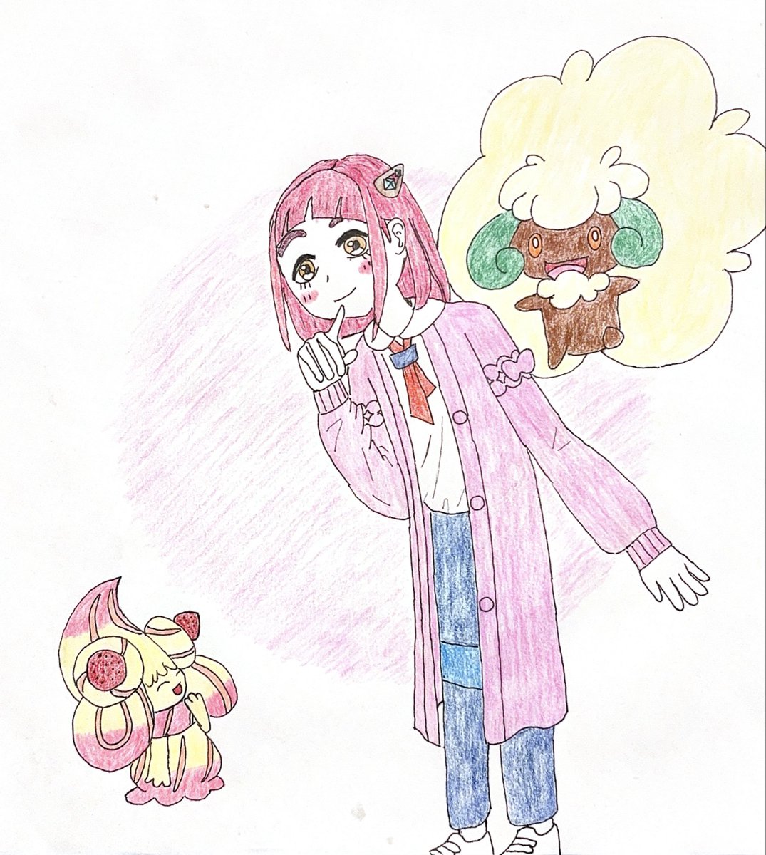 Ranunkt7's tweet photo. タロちゃん&amp;エルフ��ン&amp;マホイップ〜
ポケモンたち結構可愛く描けた気する
#ポケモン
#イラスト https://t.co/t52Gr7s837