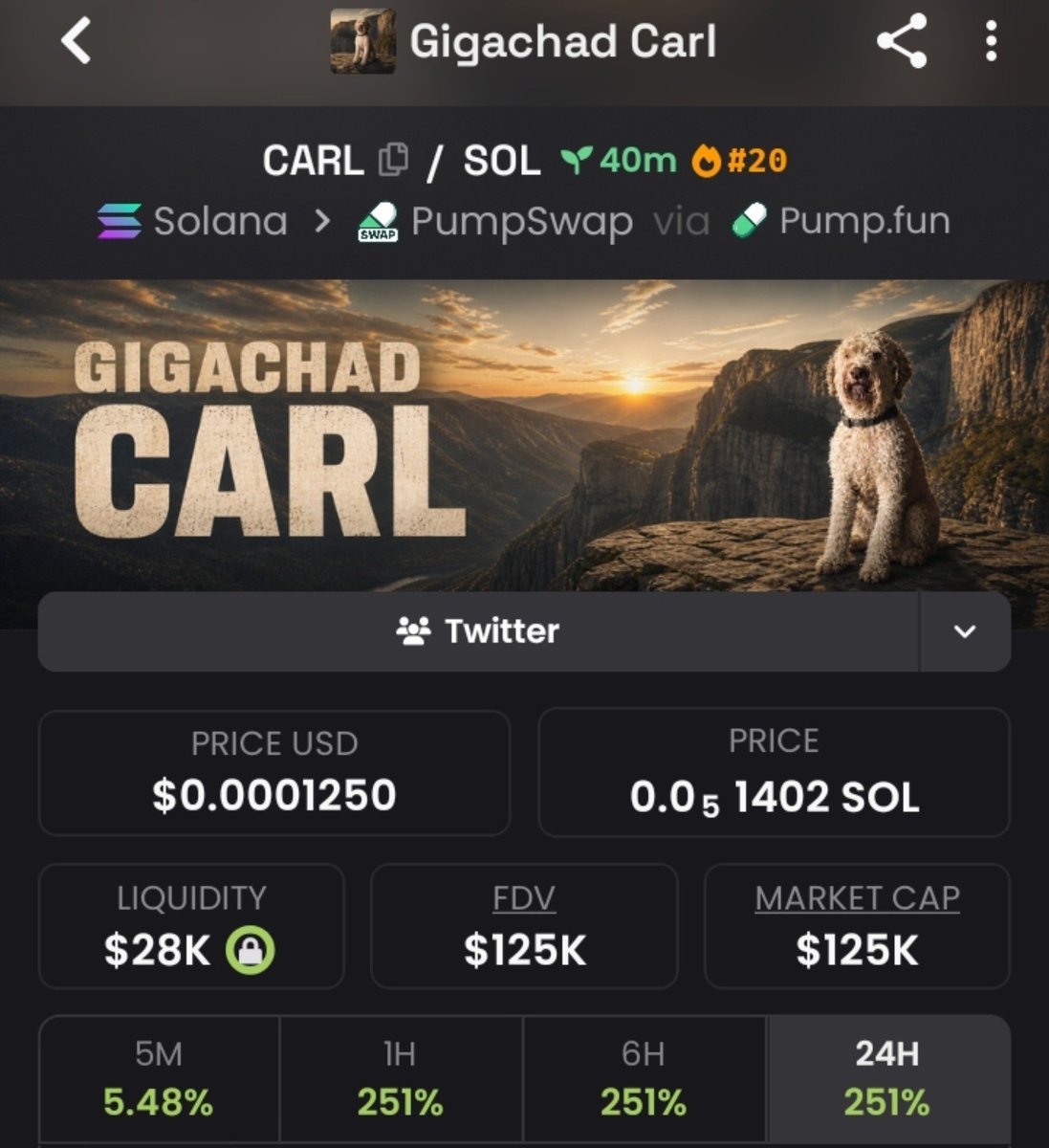 JOJOSOL01's tweet photo. If you missed $CARL  from $4k Mcap to $125k Mcap, don’t blame me.
We made a clean 31.2x profit 

It was dropped early on my TG.
X saw it late — as usual.
📩 DM now
✅ Follow and don’t miss the next one.

#Solana #SolanaMemecoins #Memecoin #fomo https://t.co/qWeMSAXsa4