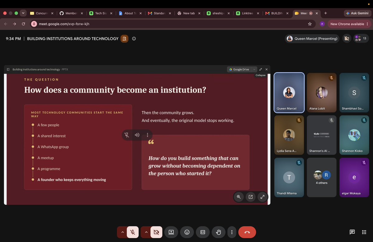 SheShips_JVM's tweet photo. Yesterday, we had a powerful session with @marcelorraine on Building Institutions Through Technology. 
We explored growing communities into institutions, building people not audiences, reinvention, and creating economic engines for lasting impact.
#SheShipsJVM #CommunityBuilding https://t.co/EGEjDtkGCR
