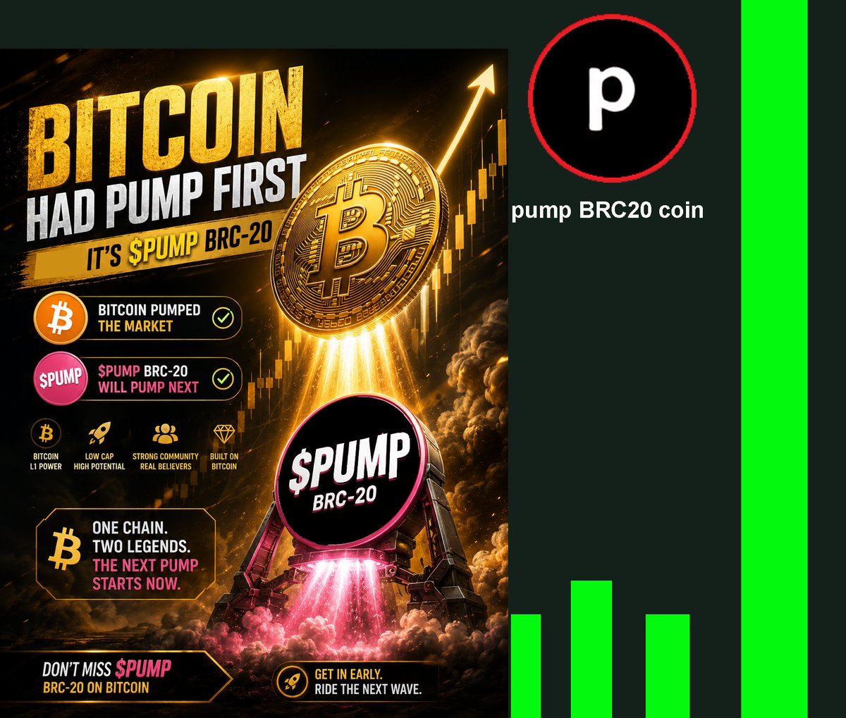 pump_brc20's tweet photo. #Bitcoin had its $PUMP first. 🚀

Now the question is: who’s ready for the next BRC-20 wave? 👀🔥

https://t.co/A3569fjdrZ

#Bitcoin #BRC20 #Crypto #PUMP #BitcoinPump https://t.co/gjX8kTj1LG