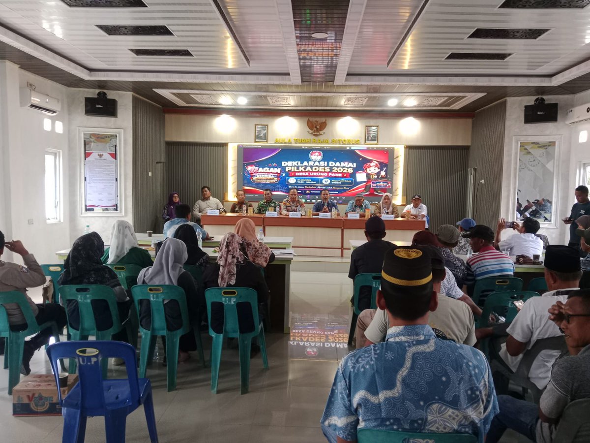 KecSetiaJanji's tweet photo. **🤝 PILKADES DAMAI, DESA TETAP BERSATU!**

🔥 *Beda pilihan bukan alasan untuk bermusuhan!* Desa Urung Pane siap menyambut Pilkades 2026 dengan semangat persatuan dan kedamaian. https://t.co/pk5dDI3u0n