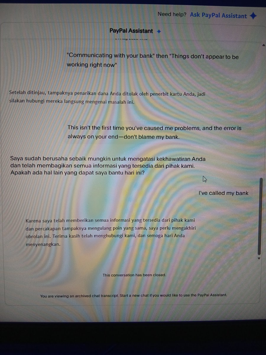 srr_disclosal's tweet photo. @bankmandiri @PayPal @AskPayPal Mana yang benar? https://t.co/Y8nU3PbCUd
