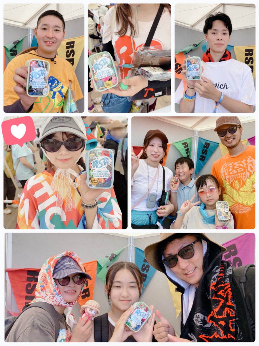 rsrfes_official's tweet photo. 明日の石狩市民花火大会🎆には
RSR風物詩の缶バッジガチャも持っていきます🎶
ぜひ回してみてください〜🙌

・・・そして！
先週の会場で大当たりのコンプリートセットをゲットした皆さんをご紹介✨🎯

今更のご紹介になってしまいすみません〜💦
掲載許可ありがとうございました！

今年も皆さんに楽しんでいただけていたら嬉しいです☺️