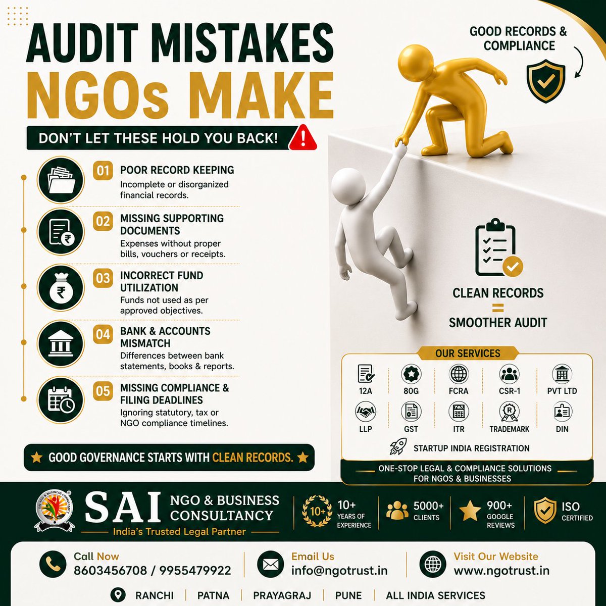 saingoconsult's tweet photo. #NGOAudi­t #NGOCompliance #NGORegistration #12A #80G #FCRA #CSR1 #NGOIndia #Ranchi #Patna #Prayagraj #Pune https://t.co/GLZL043rRd