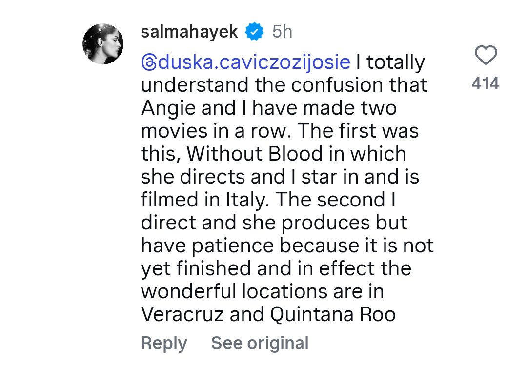 angeltresjolie_'s tweet photo. 🆕 Salma Hayek Pinault confirming that she and Angelina Jolie is working again in a new film! But this time, Hayek is the director and Jolie is the producer set in Veracruz and Quintana Roo in Mexico where they were seen last year! https://t.co/bZJVUH4ibx